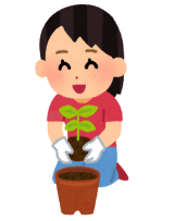 苗を植える人のイラスト